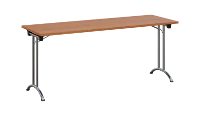 SLC 180 chrom skládací jednací stůl 1800x600, deska 25 mm, podnož chrom, deska olše jantar